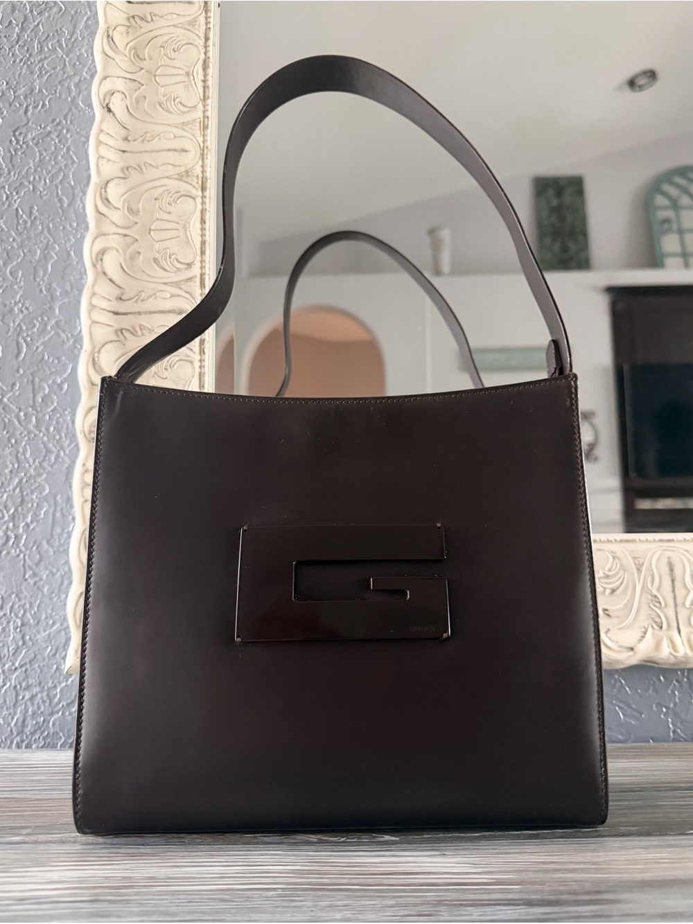 Gucci Tom Ford Era Lacquered Square G Leather Bag - Picture 3 of 15